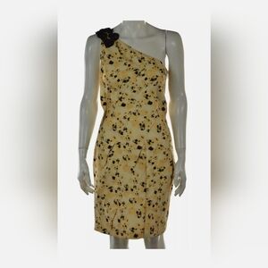 NEW Vera Wang Lavender Label Dress Size 10 Yellow Sheath Knee Length Casual